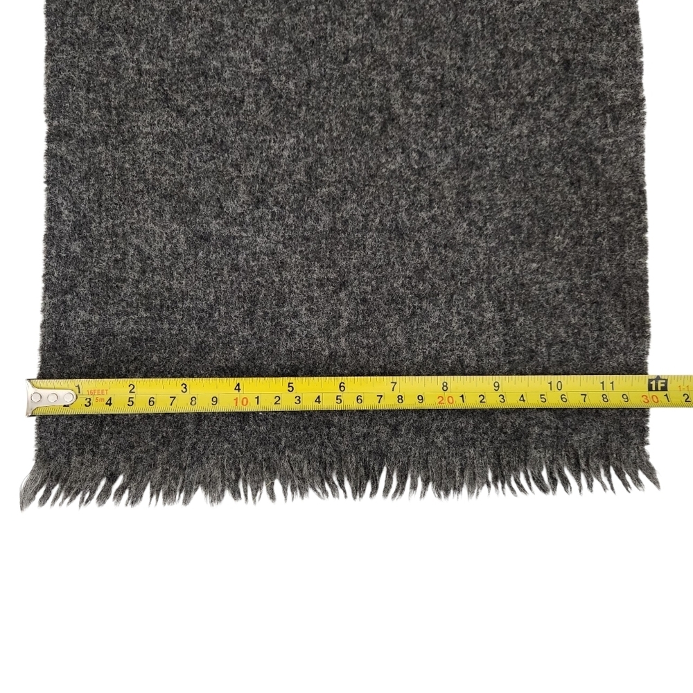 JOHNSTONS OF ELGIN grey pure lambswool vintage fringe scarf one size - Picture 6 of 9